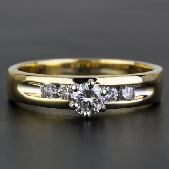 14k Yellow Gold Diamond Engagement Ring